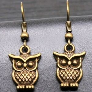 Boho Style Owl Pendant Earrings